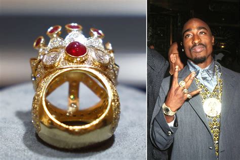 2pac gold rings|2pac crown ring.